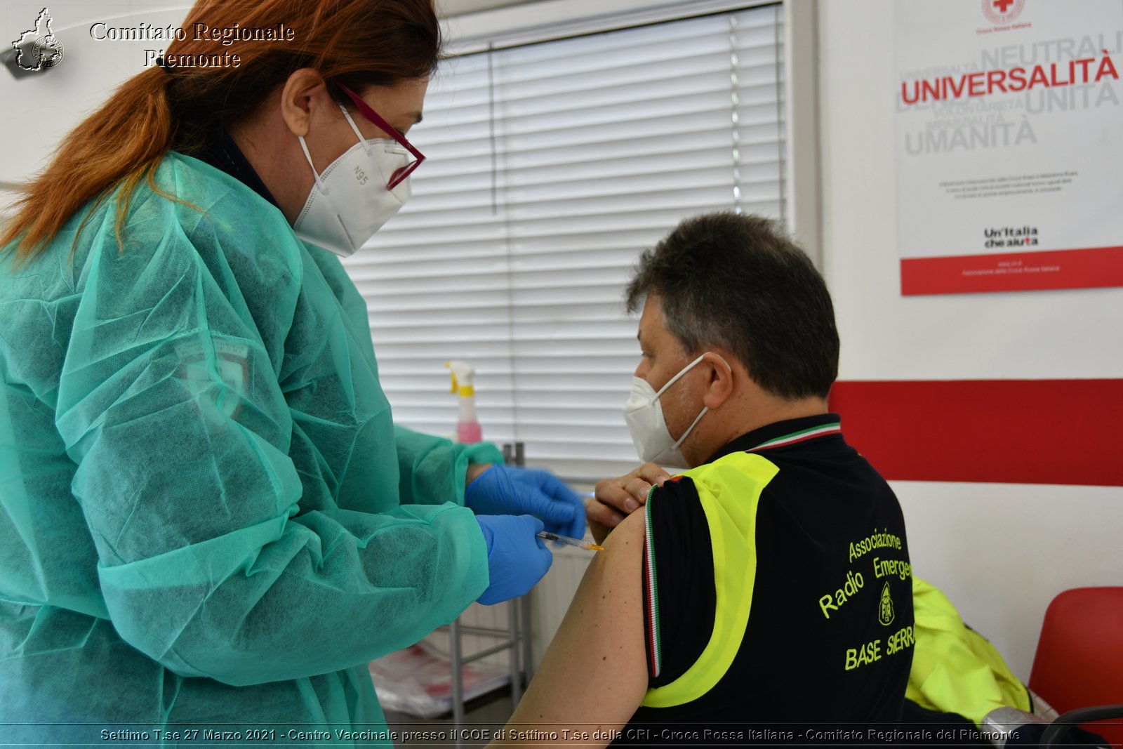 Settimo T.se 27 Marzo 2021 - Centro Vaccinale presso il COE di Settimo T.se della CRI - Croce Rossa Italiana - Comitato Regionale del Piemonte