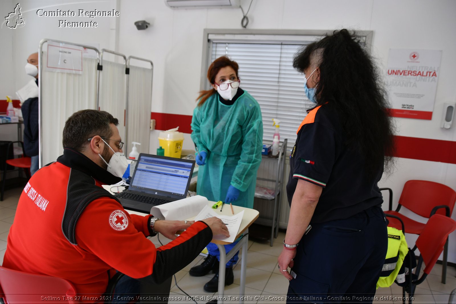 Settimo T.se 27 Marzo 2021 - Centro Vaccinale presso il COE di Settimo T.se della CRI - Croce Rossa Italiana - Comitato Regionale del Piemonte