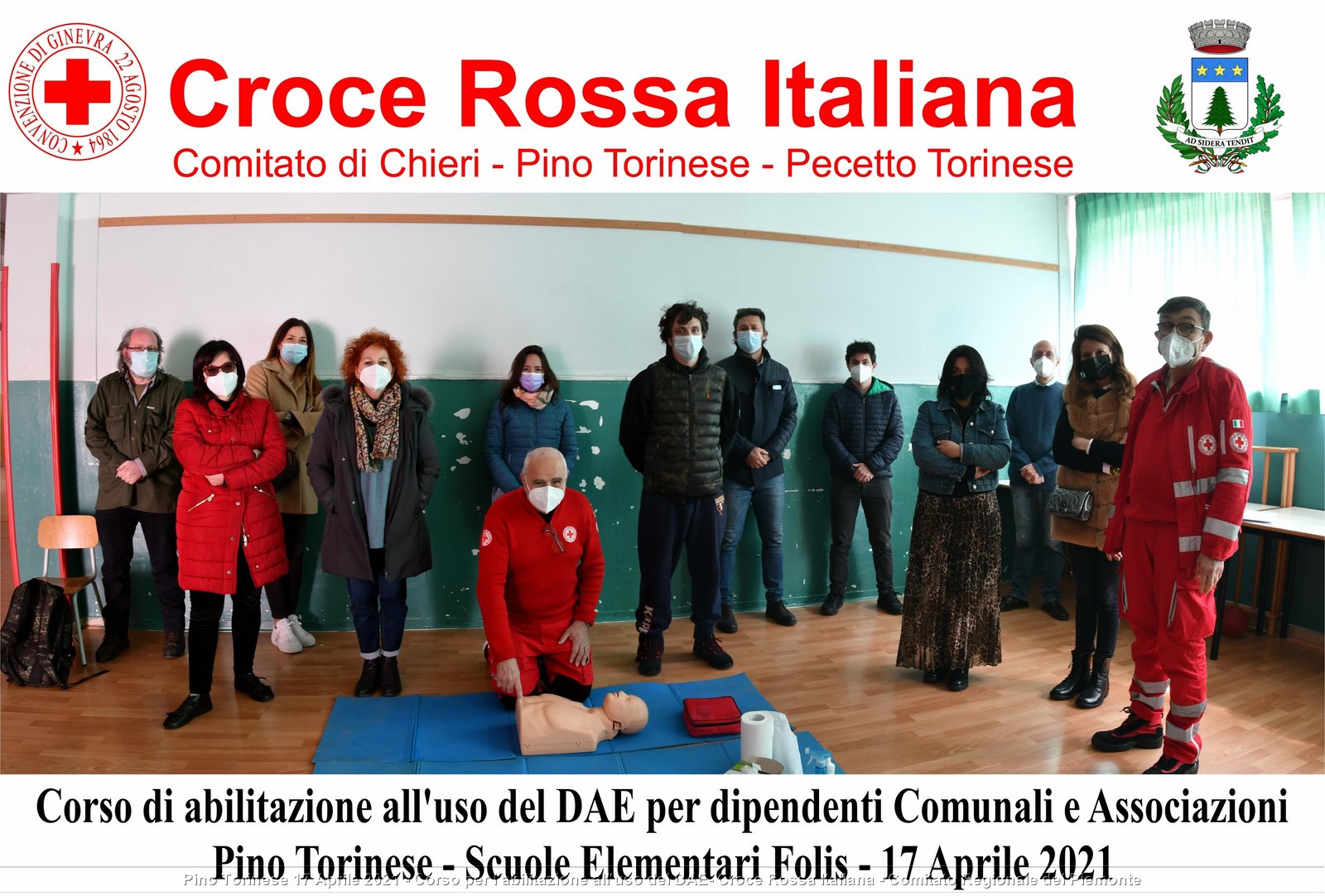 Pino Torinese 17 Aprile 2021 - Corso per l'abilitazione all'uso del DAE - Croce Rossa Italiana - Comitato Regionale del Piemonte