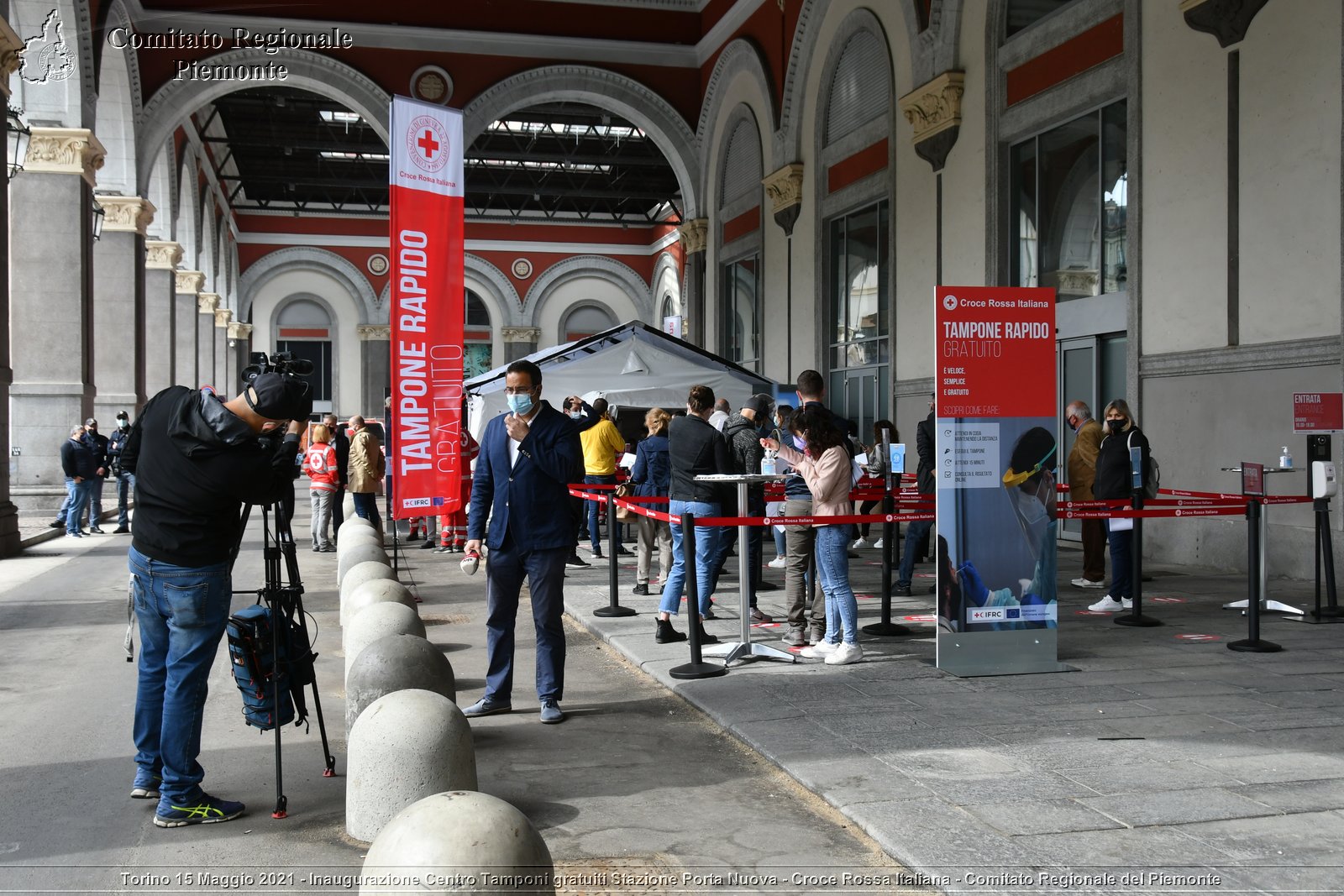 Torino 15 Maggio 2021 - Inaugurazione Centro Tamponi gratuiti Stazione Porta Nuova - Croce Rossa Italiana - Comitato Regionale del Piemonte