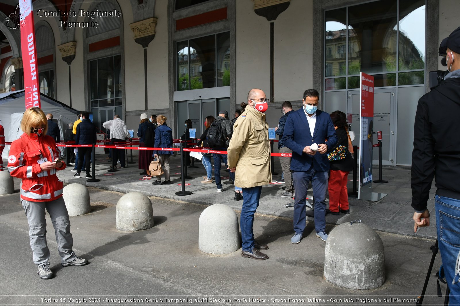 Torino 15 Maggio 2021 - Inaugurazione Centro Tamponi gratuiti Stazione Porta Nuova - Croce Rossa Italiana - Comitato Regionale del Piemonte