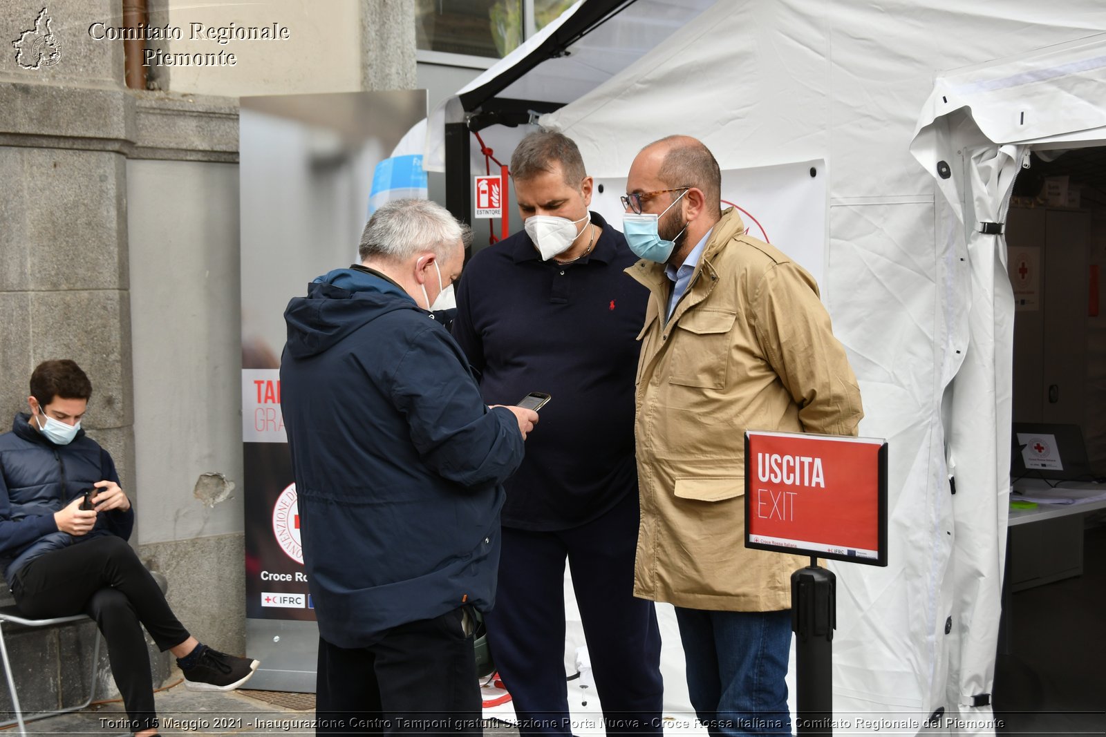 Torino 15 Maggio 2021 - Inaugurazione Centro Tamponi gratuiti Stazione Porta Nuova - Croce Rossa Italiana - Comitato Regionale del Piemonte