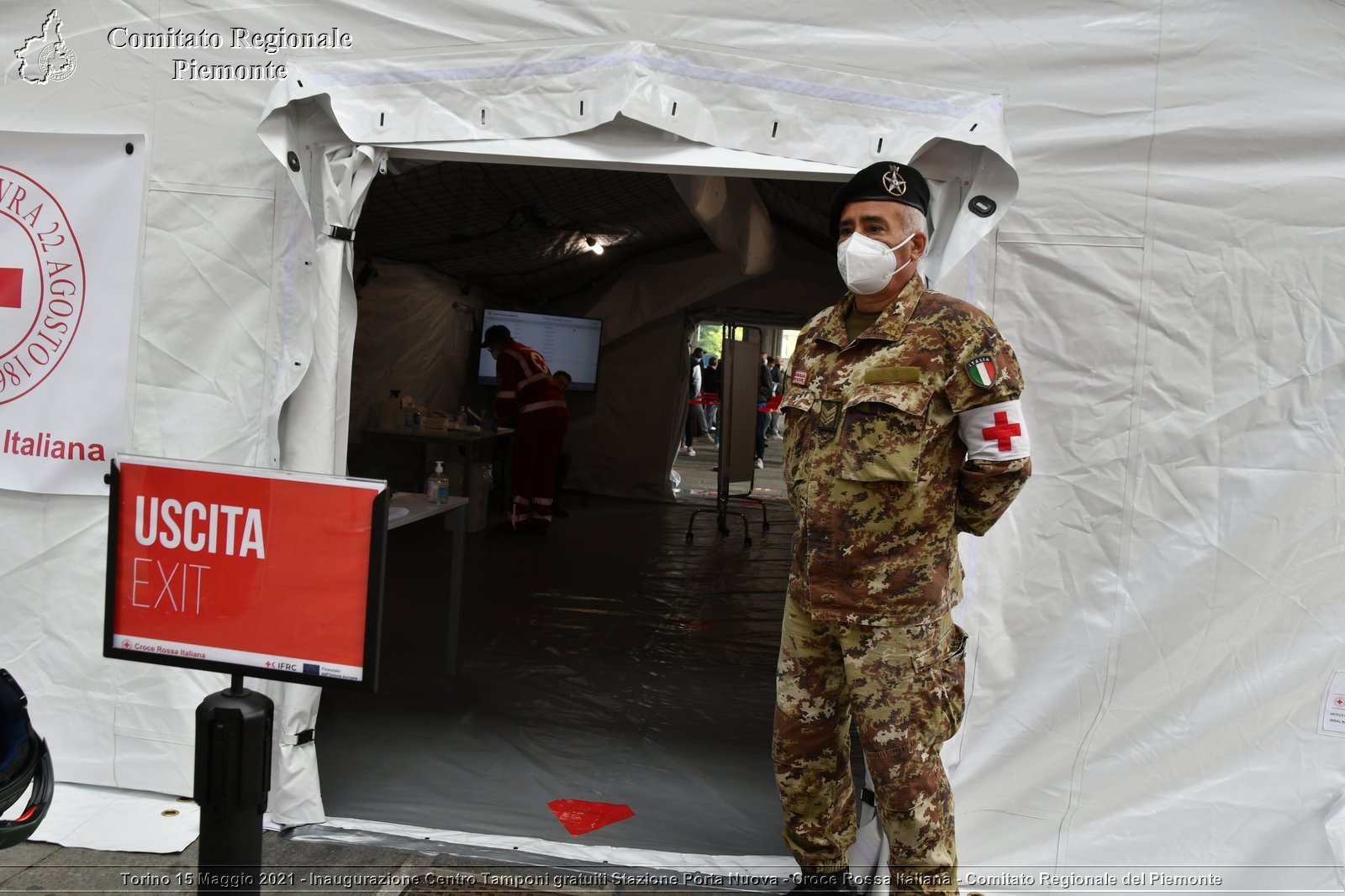 Torino 15 Maggio 2021 - Inaugurazione Centro Tamponi gratuiti Stazione Porta Nuova - Croce Rossa Italiana - Comitato Regionale del Piemonte