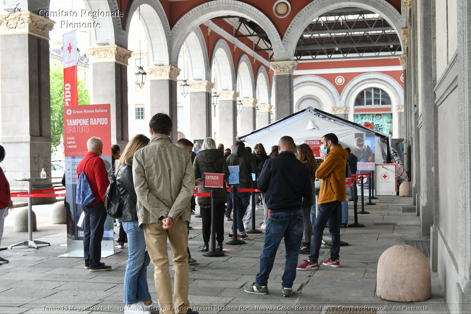 Torino 15 Maggio 2021 - Inaugurazione Centro Tamponi gratuiti Stazione Porta Nuova - Croce Rossa Italiana - Comitato Regionale del Piemonte