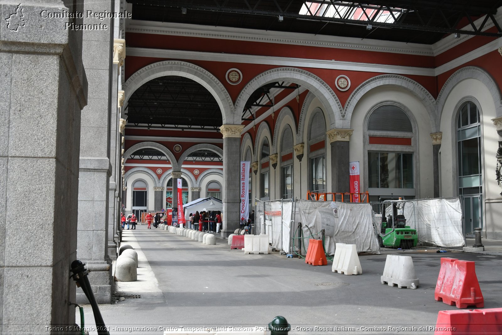 Torino 15 Maggio 2021 - Inaugurazione Centro Tamponi gratuiti Stazione Porta Nuova - Croce Rossa Italiana - Comitato Regionale del Piemonte