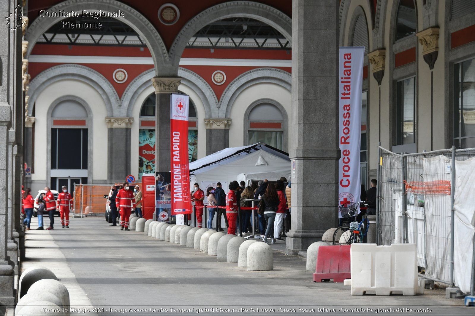 Torino 15 Maggio 2021 - Inaugurazione Centro Tamponi gratuiti Stazione Porta Nuova - Croce Rossa Italiana - Comitato Regionale del Piemonte