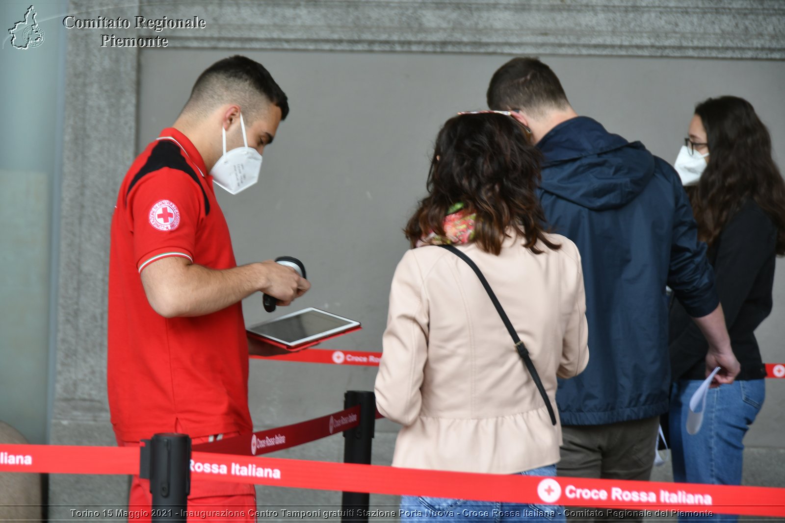 Torino 15 Maggio 2021 - Inaugurazione Centro Tamponi gratuiti Stazione Porta Nuova - Croce Rossa Italiana - Comitato Regionale del Piemonte