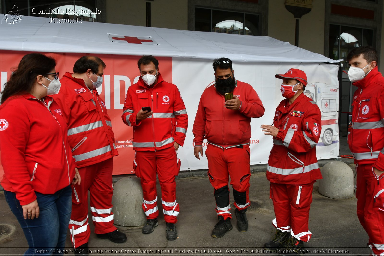 Torino 15 Maggio 2021 - Inaugurazione Centro Tamponi gratuiti Stazione Porta Nuova - Croce Rossa Italiana - Comitato Regionale del Piemonte