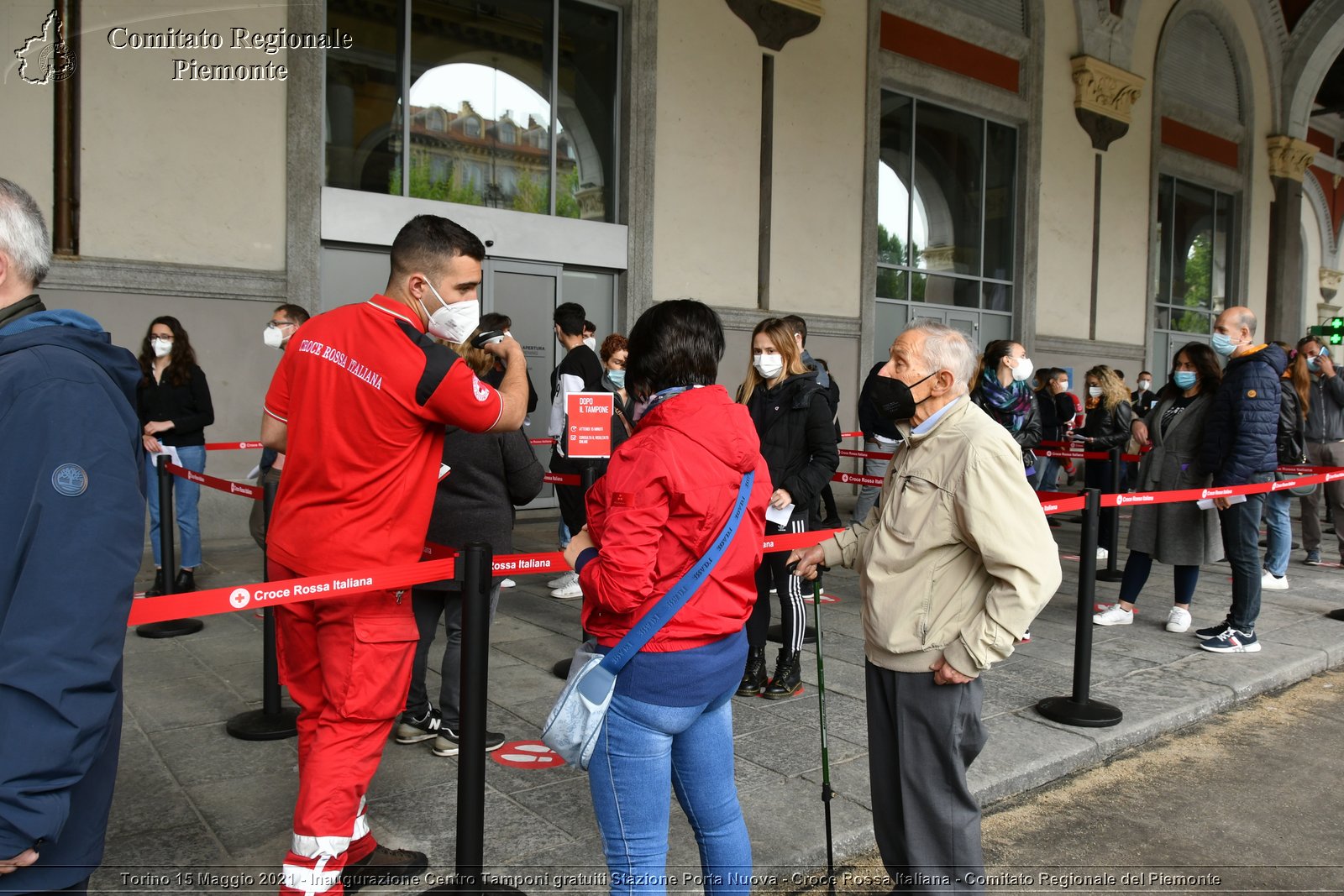 Torino 15 Maggio 2021 - Inaugurazione Centro Tamponi gratuiti Stazione Porta Nuova - Croce Rossa Italiana - Comitato Regionale del Piemonte