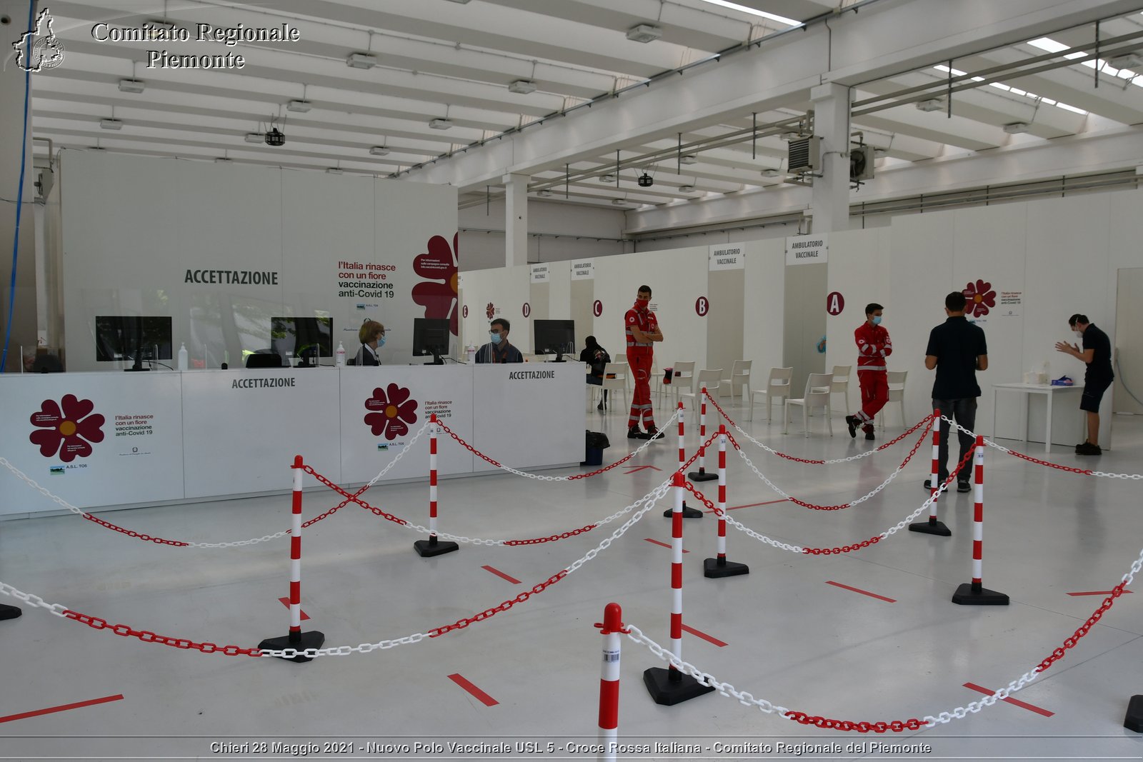 Chieri 28 Maggio 2021 - Nuovo Polo Vaccinale USL 5 - Croce Rossa Italiana - Comitato Regionale del Piemonte