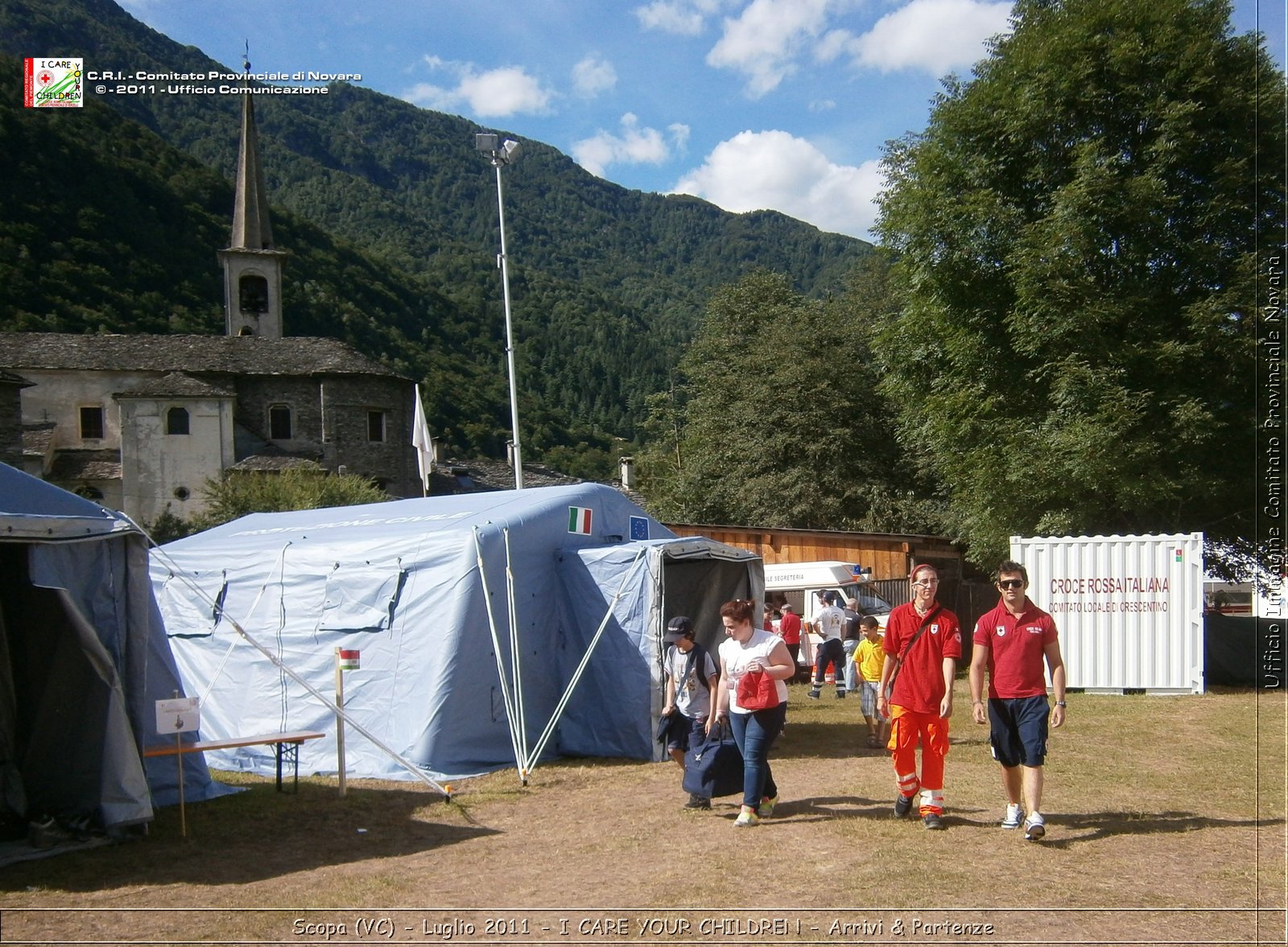 Scopa (VC) - Luglio 2011 - I CARE YOUR CHILDREN - Arrivi & Partenze -  Croce Rossa Italiana - Ufficio Immagine Comitato Provinciale Novara