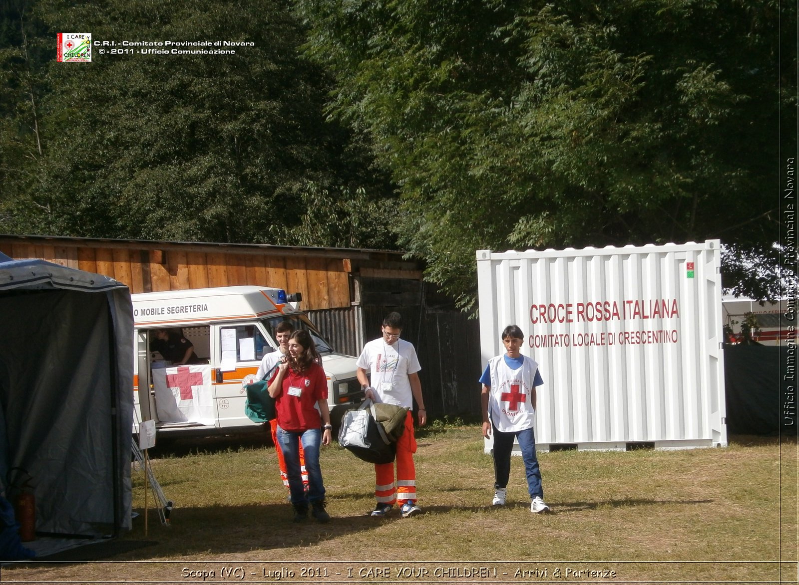 Scopa (VC) - Luglio 2011 - I CARE YOUR CHILDREN - Arrivi & Partenze -  Croce Rossa Italiana - Ufficio Immagine Comitato Provinciale Novara