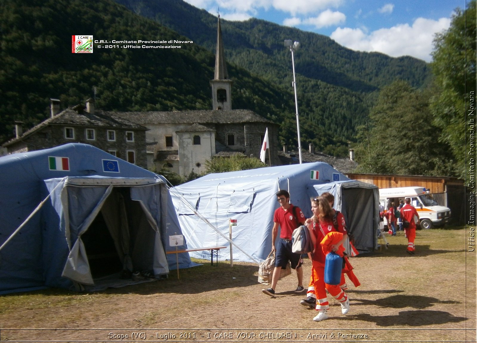 Scopa (VC) - Luglio 2011 - I CARE YOUR CHILDREN - Arrivi & Partenze -  Croce Rossa Italiana - Ufficio Immagine Comitato Provinciale Novara